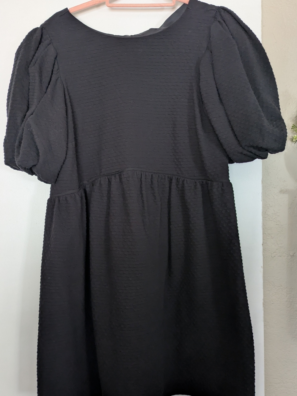 Topshop Black Puff-Sleeve Mini Dress